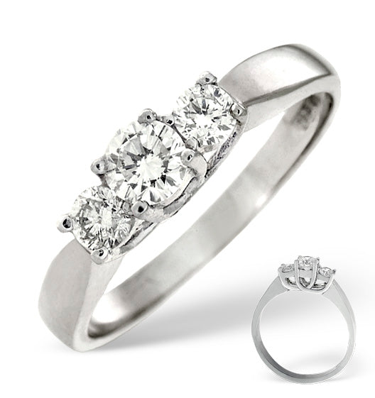 Ariella 18K White Gold 3 Stone Diamond Ring 0.50CT G/VS